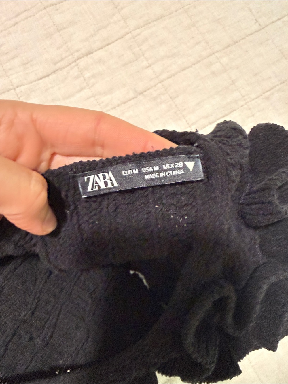 Zara Black Knit Top with Ruffle Detail - Picture 6 of 6